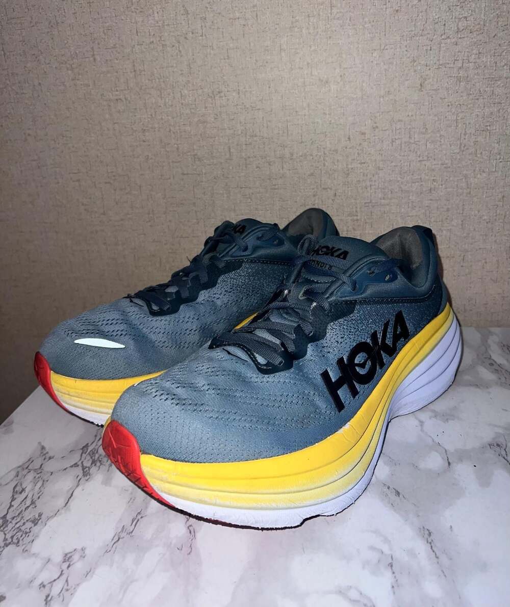 Hoka Bondi 8 Running Shoes - Goblin Blue/Mountain Spring
